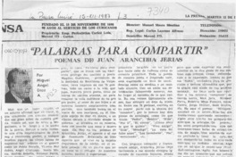 "Palabras para compartir"  [artículo] Miguel Angel Díaz A.