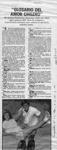 "Glosario del amor chileno"  [artículo].