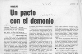 Un pacto con el demonio  [artículo] Guillermo Blanco.