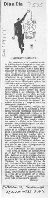 Gustavo Campaña  [artículo] Corusco.