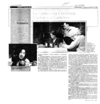 La centenaria comilona vuelve a la cartelera  [artículo] María Teresa Bravo de G.