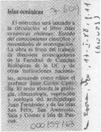 Islas oceánicas  [artículo].