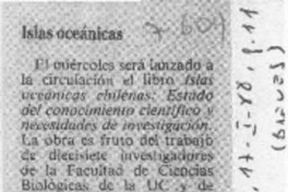 Islas oceánicas  [artículo].