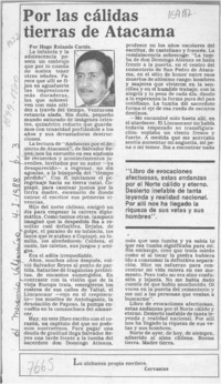 Por las cálidas tierras de Atacama  [artículo] Hugo Rolando Cortés.