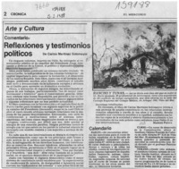 Reflexiones y testimonios políticos  [artículo] Modesto Parera.