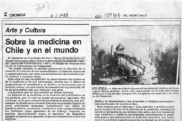 Sobre la medicina en Chile y en el mundo  [artículo] Sergio de Tezanos Pinto.