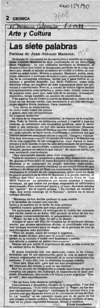 Las siete palabras  [artículo] Efraín Szmulewicz.