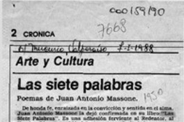 Las siete palabras  [artículo] Efraín Szmulewicz.