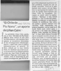 "El Chile de Pío Nono", un aporte de Lilian Calm