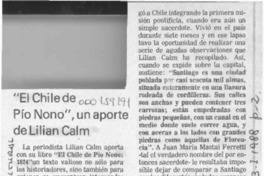 "El Chile de Pío Nono", un aporte de Lilian Calm