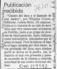 Publicación recibida  [artículo].