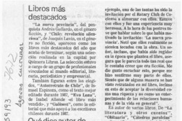 Qué dice autor de libro revelación '87  [artículo].