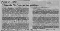 "Segunda fila", recuerdos políticos  [artículo] Efraín Szmulewicz.