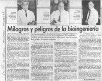 Milagros y peligros de la bioingeniería  [artículo] Daniel Matas Valles.