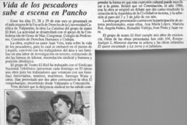 Vida de los pescadores sube a escena a Pancho  [artículo].