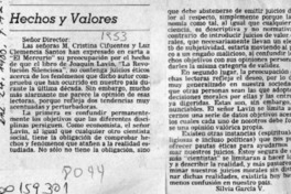 Hechos y valores  [artículo] Silvia García V.