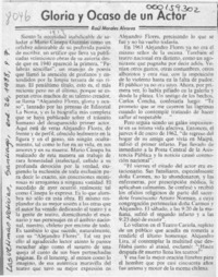 Gloria y ocaso de un actor  [artículo] Raúl Morales Alvarez.