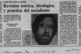 Revisión teórica, ideológica y práctica del socialismo  [artículo].