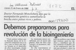Debemos prepararnos para revolución de la bioingeniería  [artículo].