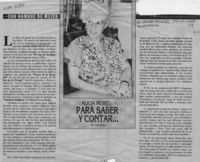 Para saber y contar --  [artículo] Cecil Vargas.