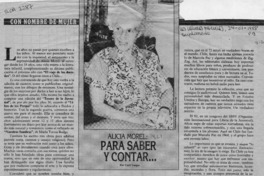 Para saber y contar --  [artículo] Cecil Vargas.