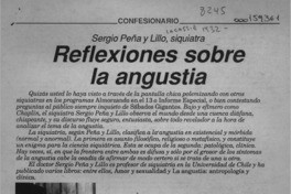 Reflexiones sobre la angustia  [artículo] Erick Pohlhammer.