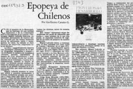 Epopeya de chilenos  [artículo] Guillermo Canales G.