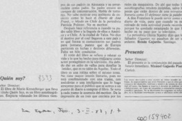 Quién soy?  [artículo] Renán Gajardo.