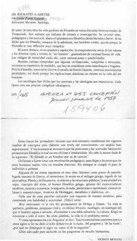 De Sócrates a Sartre  [artículo] Vicente Mengod.