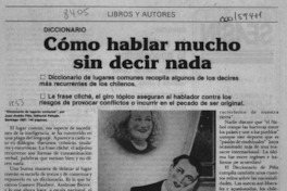 Cómo hablar mucho sin decir nada  [artículo] Darío Oses.