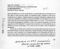 Hijo de ladrón, novela de aprendizaje antiburguesa  [artículo] Tito Castillo.