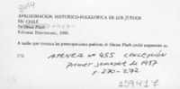 Aproximación histórica-folklórica de los juegos en Chile  [artículo] Antonio Campaña.