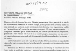 Historias para no contar  [artículo] Hernán Poblete Varas.