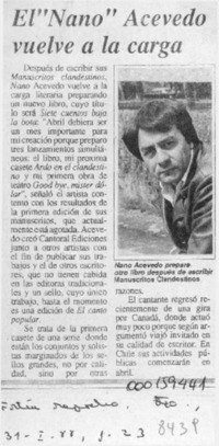 El "Nano" Acevedo vuelve a la carga  [artículo].