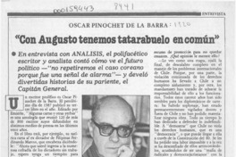 "Con Augusto tenemos tatarabuelo en común"  [artículo] Patricia Collyer.