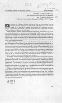 La "reflexión" cotidiana, hacia una arquelogía de la experiencia  [artículo] Margarita Schultz.