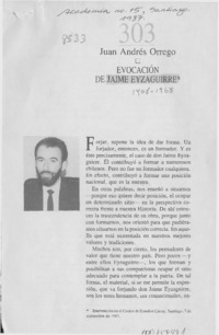 Evocación de Jaime Eyzaguirre  [artículo] Juan Andrés Orrego.