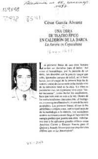 Una obra de teatro épico en Calderón de la Barca  [artículo] César García Alvarez.