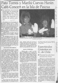 Pato Torres y Marilú Cuevas harán café-concert en la Isla de Pascua  [artículo].