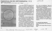 Fascículos de ortografía 1 y 2  [artículo] Gerardo Ruiz Betancur.