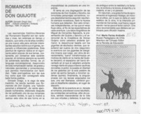 Romances de don Quijote  [artículo] Mario Farías Andrade.