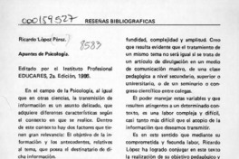 Apuntes de psicología  [artículo] Ezequiel Papagno Leal.