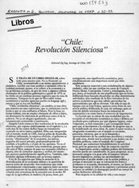 Chile, revolución silenciosa  [artículo] Raúl Bertelsen Repetto.