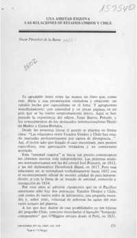 Una amistad esquiva, las relaciones de Estados Unidos y Chile  [artículo] Oscar Pinochet de la Barra.