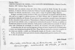 Veinte poemas de amor y una canción desesperada