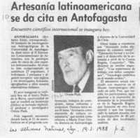 Artesanía latinoamericana se da cita en Antofagasta  [artículo] Roberto Estay.