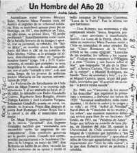 Un hombre del año 20  [artículo] Andrés Sabella.
