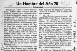 Un hombre del año 20  [artículo] Andrés Sabella.