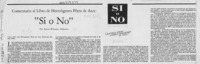"Sí o No"  [artículo] Arturo Fontaine Aldunate.