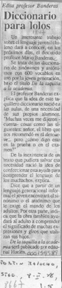 Diccionario para lolos  [artículo].